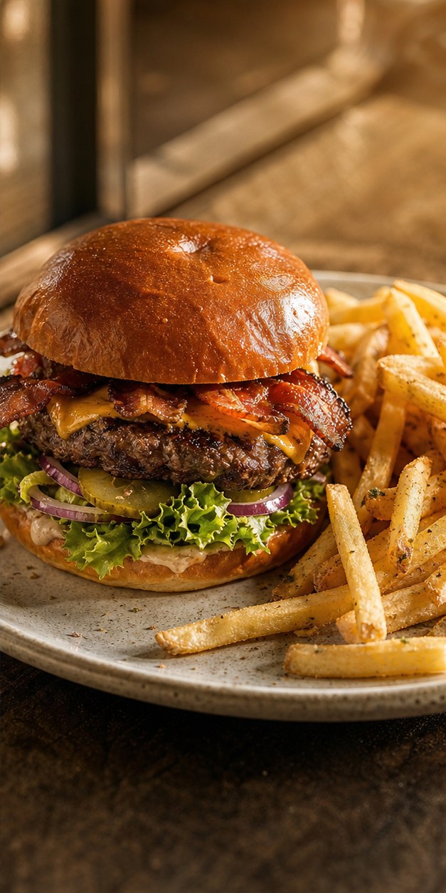 After: professional burger photo
